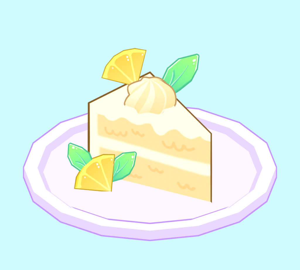 3D render of a slice of lemon cake