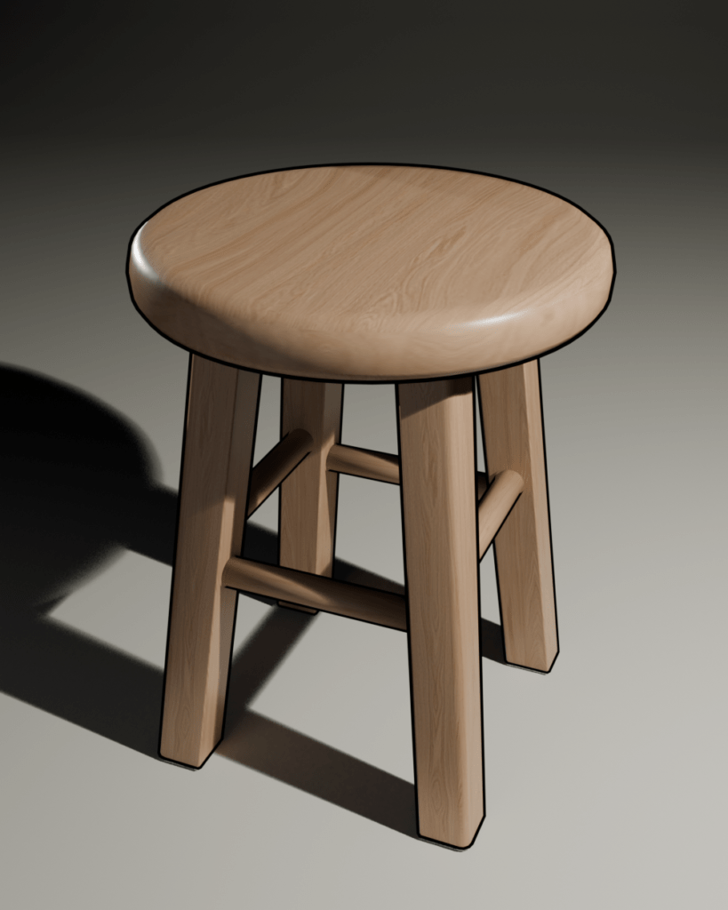 3D Render of a semi-realistic stool.